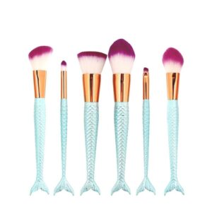 Fancy Makeup Brushes Set Mermaid Coralia, 6 Pcs