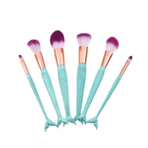 Fancy Makeup Brushes Set Mermaid Coralia, 6 Pcs