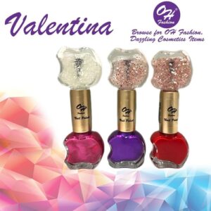 Fancy Nail Polish Set Valentina, Red, Purple, and Pink – 3 PCs