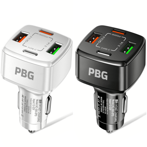 Quality PBG 4 Port Car Charger 2 PD Ports + 2 USB Ports