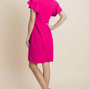 Casual Ruffle Sleeve Boat-Neck Sheath Bodycon Evening Party Cocktail