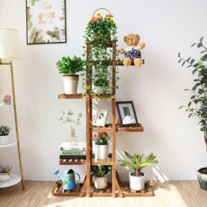 Modern Indoor 6 Tier Wooden Plant Home Decor Stand