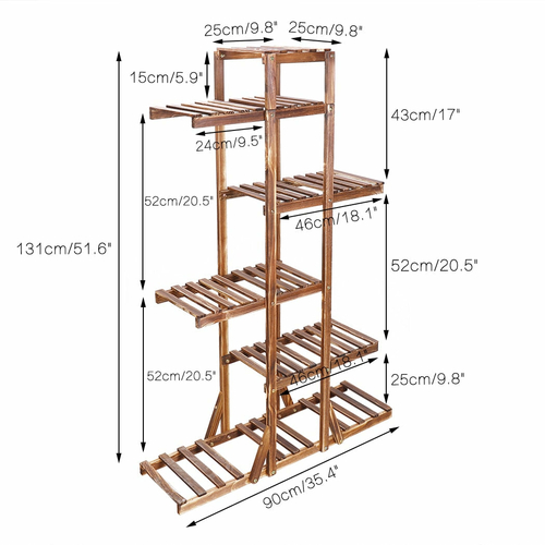 Modern Indoor 6 Tier Wooden Plant Home Decor Stand