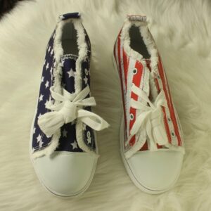 Casual Round Toe Casual Shoes Star Striped Lace Up Sneakers