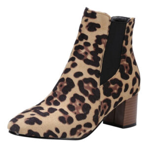Stylish Women's Snow Boots Leopard-Printed Shoes Fashion
