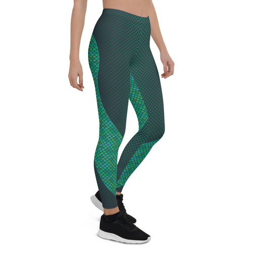 Green Mermaid Leggings for Women