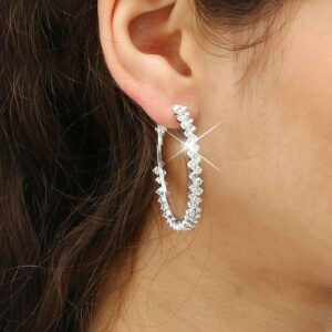 Diamond Crystal Hoop Earrings