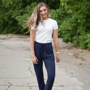 Casual DT Shelby Tie-ankle pants in Navy