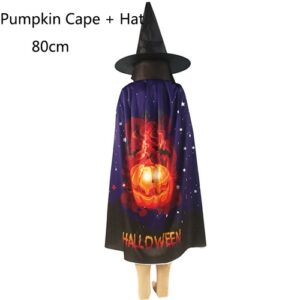Classic Woman Halloween Pumpkin Print Cloak Manteau Cape