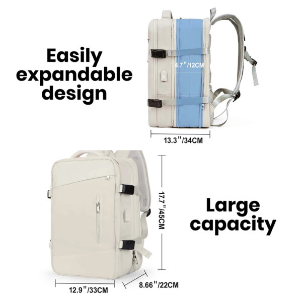 Expandable 40L Travel & Hiking Backpack with USB & Waterproof Features