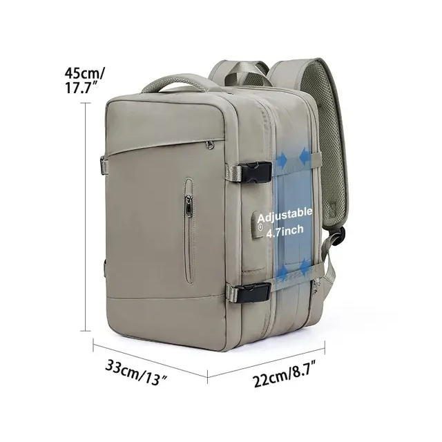 Expandable 40L Travel & Hiking Backpack with USB & Waterproof Features