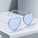 Chic Love Heart Rimless Sunglasses for Women