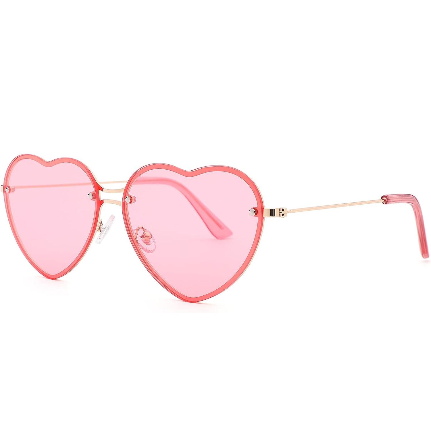 Chic Love Heart Rimless Sunglasses for Women