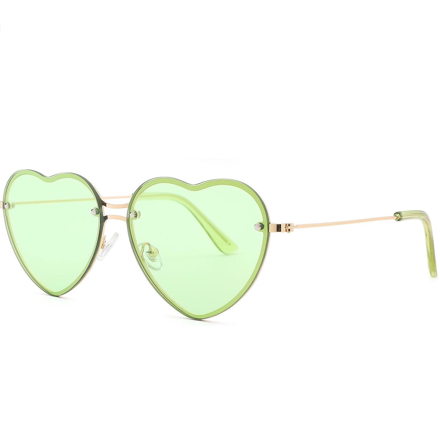Chic Love Heart Rimless Sunglasses for Women