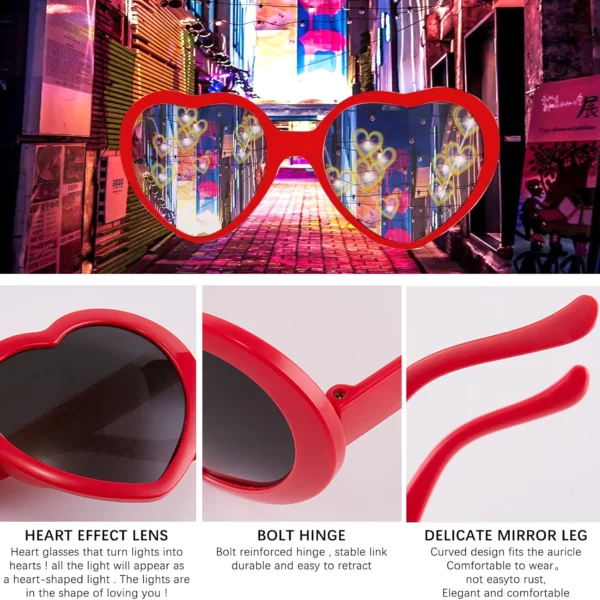 Heart-Shaped Light Transforming Sunglasses