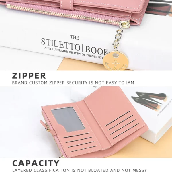 Luxury Compact Multi-Card Holder Wallet with Wristband - Image 8