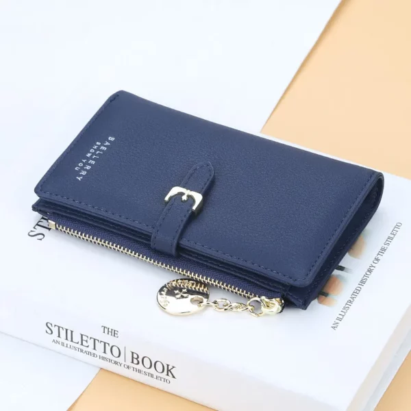 Luxury Compact Multi-Card Holder Wallet with Wristband - Image 3