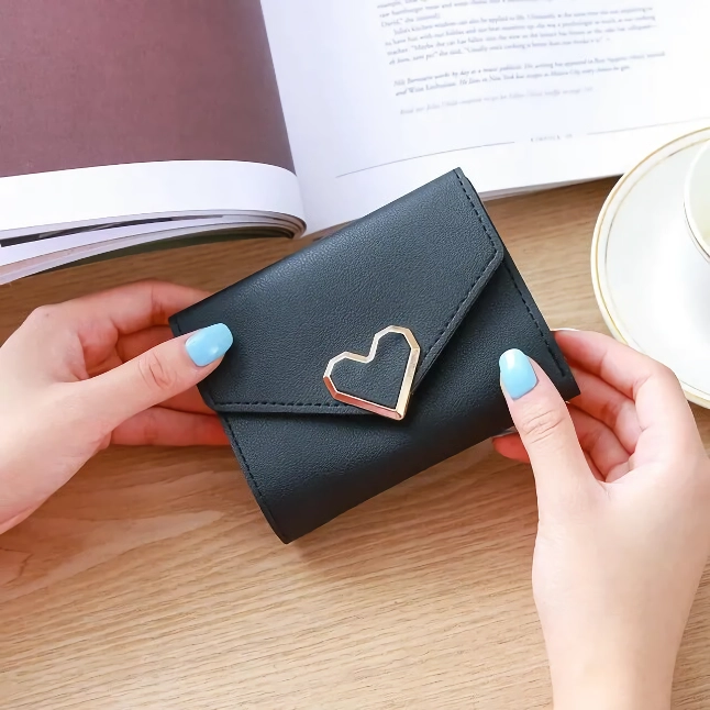 Heart-Shaped Cute Small PU Leather Women’s Wallet