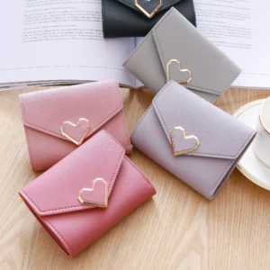 Heart-Shaped Cute Small PU Leather Women’s Wallet