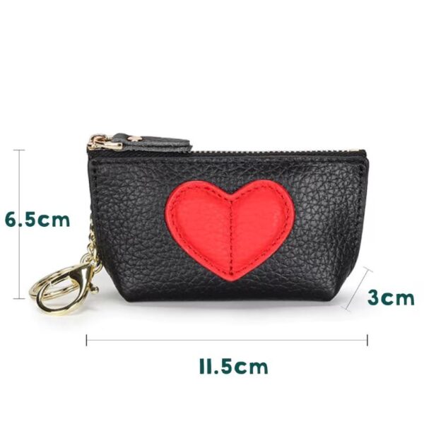 Genuine Leather Heart-Shaped Coin Purse & Key Holder - Image 6