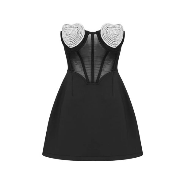 Strapless Sweetheart Crystal Mini Dress for Weddings & Summer Parties