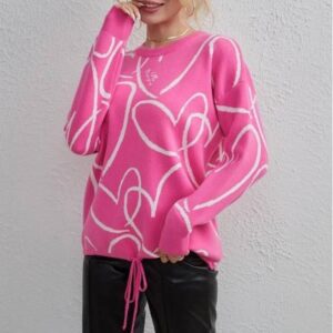 Cozy Lace-Up Heart Sweater