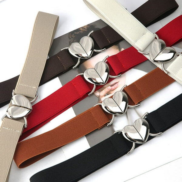 Heart Buckle Canvas Belts for Women - Image 2