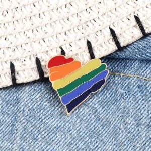 Rainbow Heart & Flag Enamel Pin Brooch