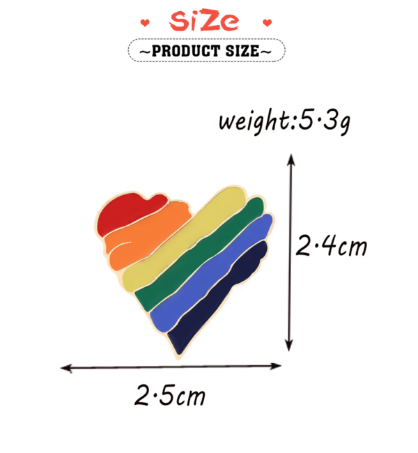 Rainbow Heart & Flag Enamel Pin Brooch