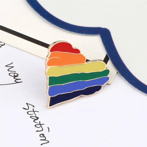 Rainbow Heart & Flag Enamel Pin Brooch - Image 4