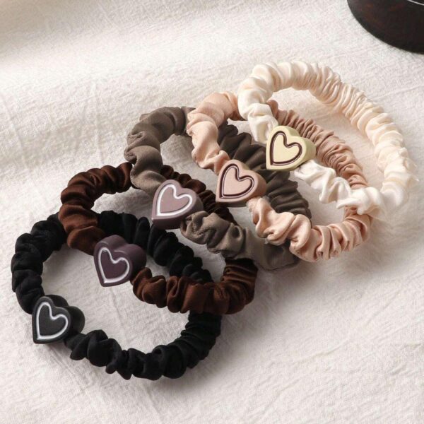 Heart Charm Hair Scrunchies