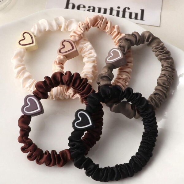 Heart Charm Hair Scrunchies