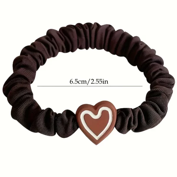 Heart Charm Hair Scrunchies