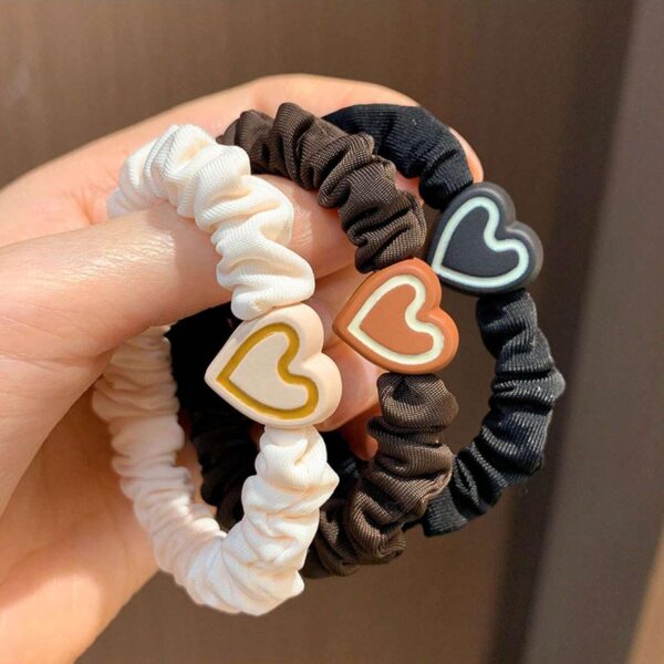 Heart Charm Hair Scrunchies