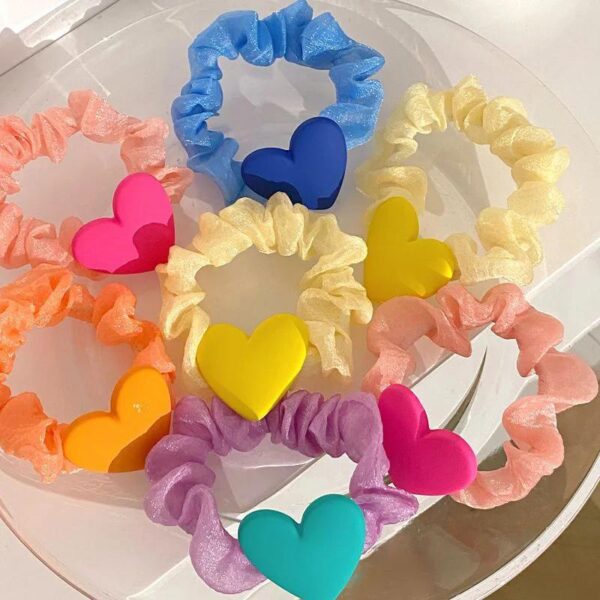 Elegant Multicolor Silk Hair Scrunchies - Image 3