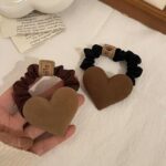 Cute Heart Pendant Elastic Hair Ties for Women