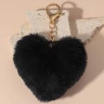 Cute Heart Keychain Pom Pom