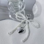 Handmade Pearl Bow Keychain