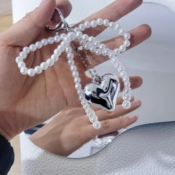 Handmade Pearl Bow Keychain