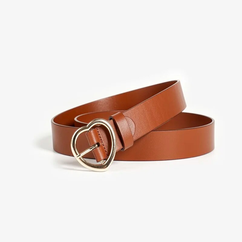Y2K Heart Buckle Genuine Leather Belt