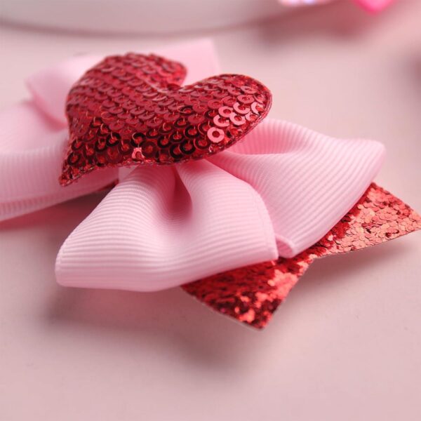 Glitter Heart Bowknot Hairpins