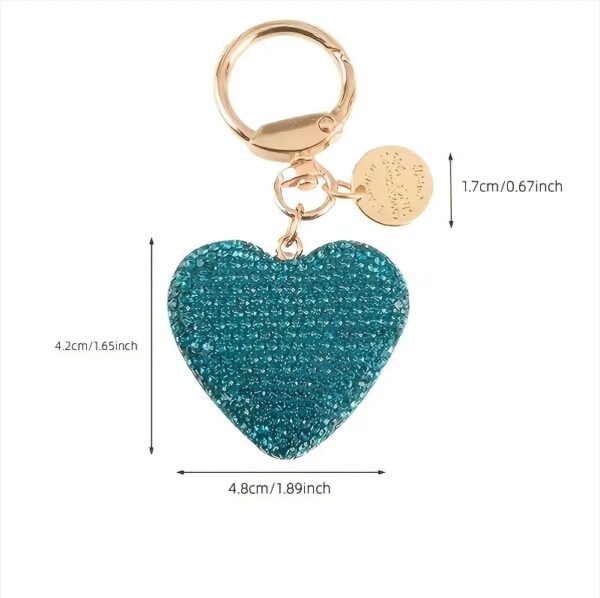 Sparkling Heart-Shaped Rhinestone Keychain