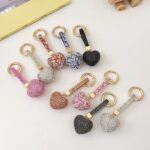 Colorful Rhinestone Heart Keychain