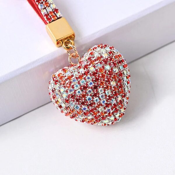 Colorful Rhinestone Heart Keychain