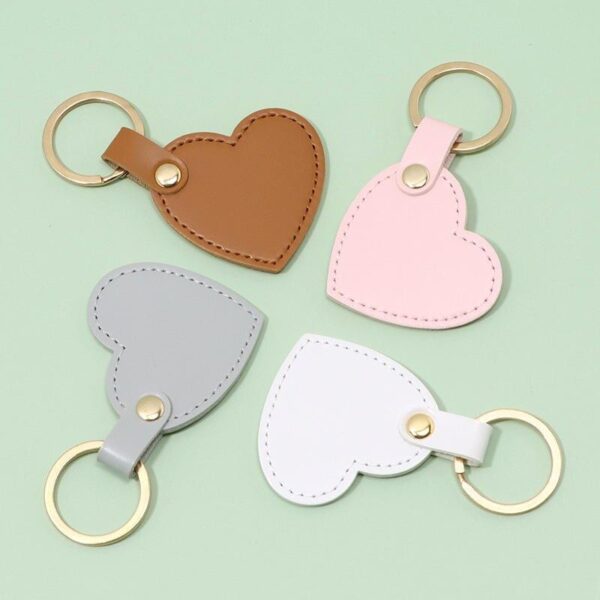 Chic Heart-Shaped PU Leather Keychain