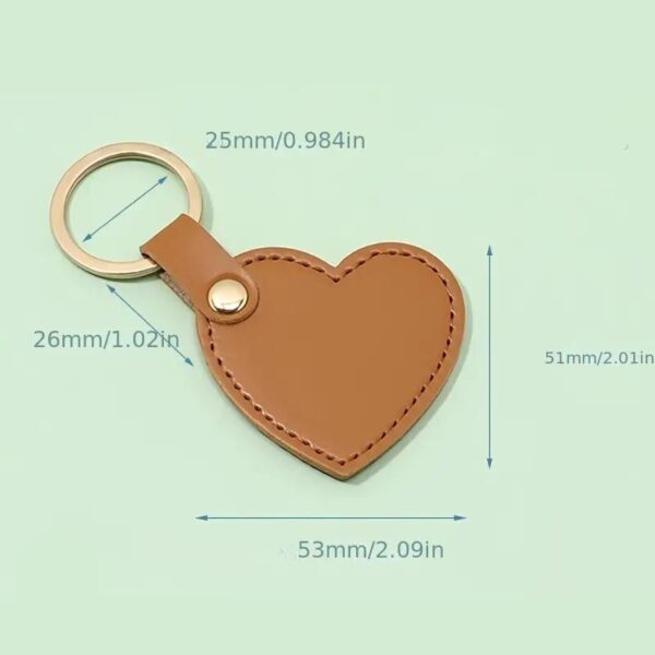 Chic Heart-Shaped PU Leather Keychain - Image 6