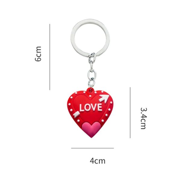 Charming Red Heart PVC Keychain