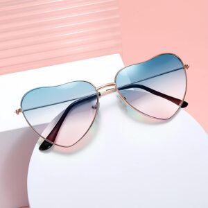 Heart Shaped Rimless Candy Color Sunglasses for Women