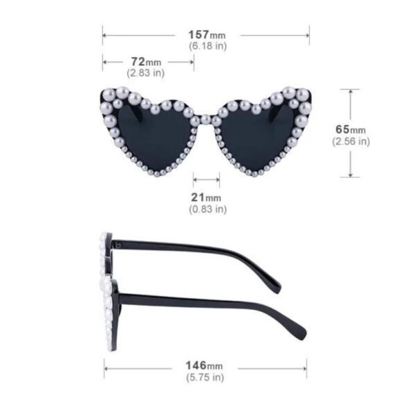 Luxury Heart-Shaped Pearl Sunglasses for Women - Image 5