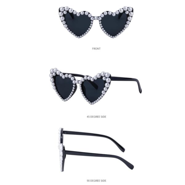 Luxury Heart-Shaped Pearl Sunglasses for Women